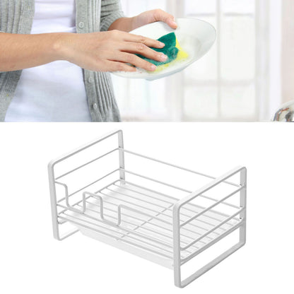 Sponge Storage Rack Matte White Compact Rust Prevention Sponge Drainer Rack Kitchen Drying Rack for Shower V1294-YM0512-3117220273211