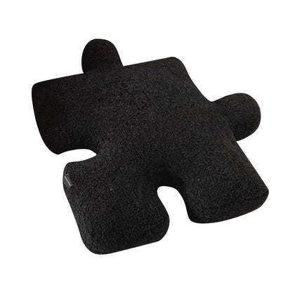 Plush Throw Pillow Ultra Soft Cushion Puzzle Special Shaped for Sofa Bed Window Home Decor Black V1294-YM0512-3117220278811
