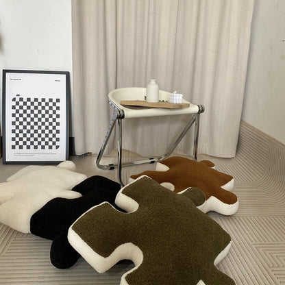 Plush Throw Pillow Ultra Soft Cushion Puzzle Special Shaped for Sofa Bed Window Home Decor Black V1294-YM0512-3117220278811