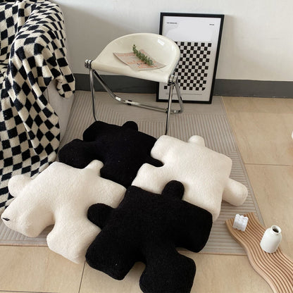 Plush Throw Pillow Ultra Soft Cushion Puzzle Special Shaped for Sofa Bed Window Home Decor White V1294-YM0512-3117220278812