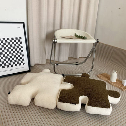 Plush Throw Pillow Ultra Soft Cushion Puzzle Special Shaped for Sofa Bed Window Home Decor White V1294-YM0512-3117220278812