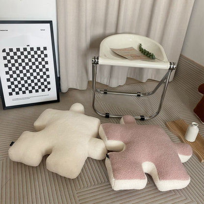 Plush Throw Pillow Ultra Soft Cushion Puzzle Special Shaped for Sofa Bed Window Home Decor White V1294-YM0512-3117220278812