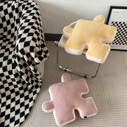 Plush Throw Pillow Ultra Soft Cushion Puzzle Special Shaped for Sofa Bed Window Home Decor Pink V1294-YM0512-3117220278814