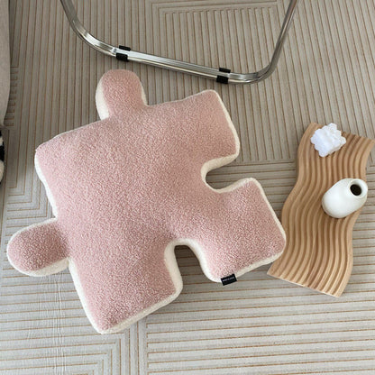 Plush Throw Pillow Ultra Soft Cushion Puzzle Special Shaped for Sofa Bed Window Home Decor Pink V1294-YM0512-3117220278814