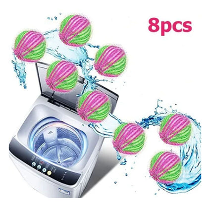 8Pcs Pet Hair Remover Balls Nylon Round Efficient Laundry Lint Remover Balls for Household Laundry V1294-YM0512-3117220279711
