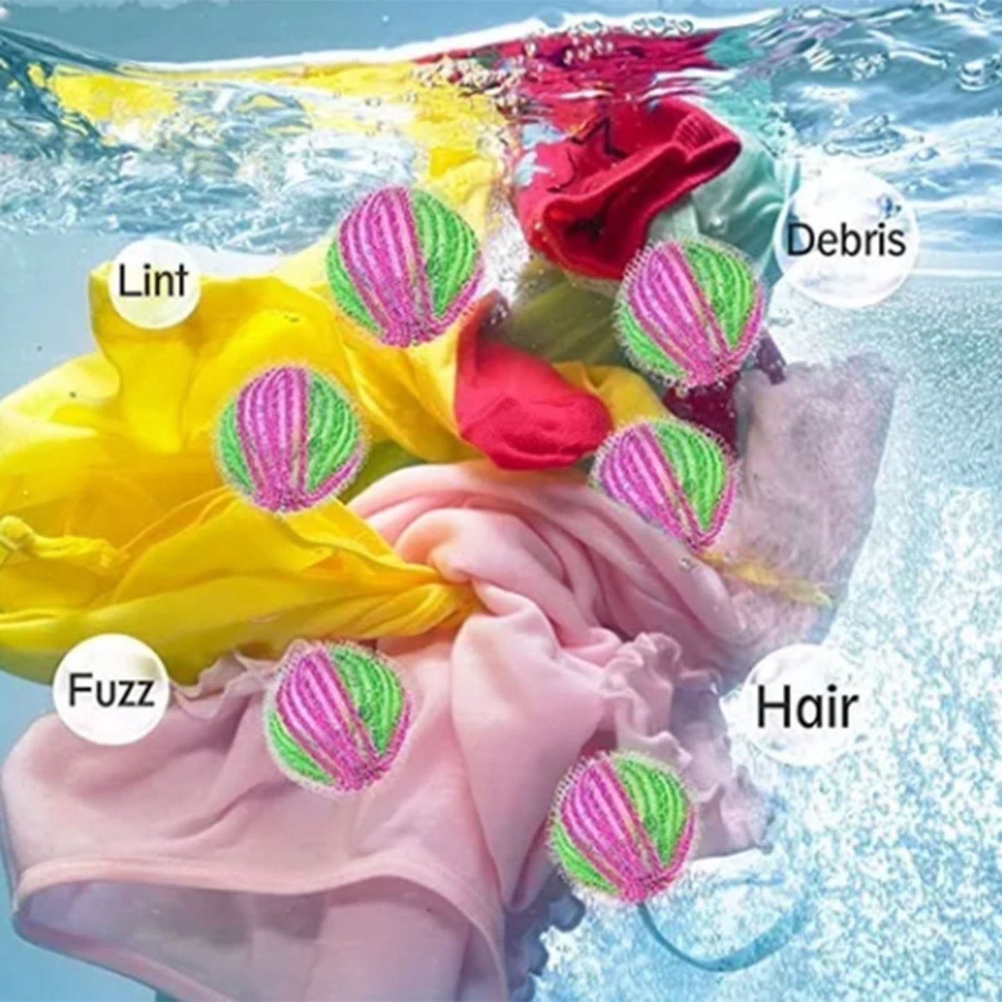 8Pcs Pet Hair Remover Balls Nylon Round Efficient Laundry Lint Remover Balls for Household Laundry V1294-YM0512-3117220279711