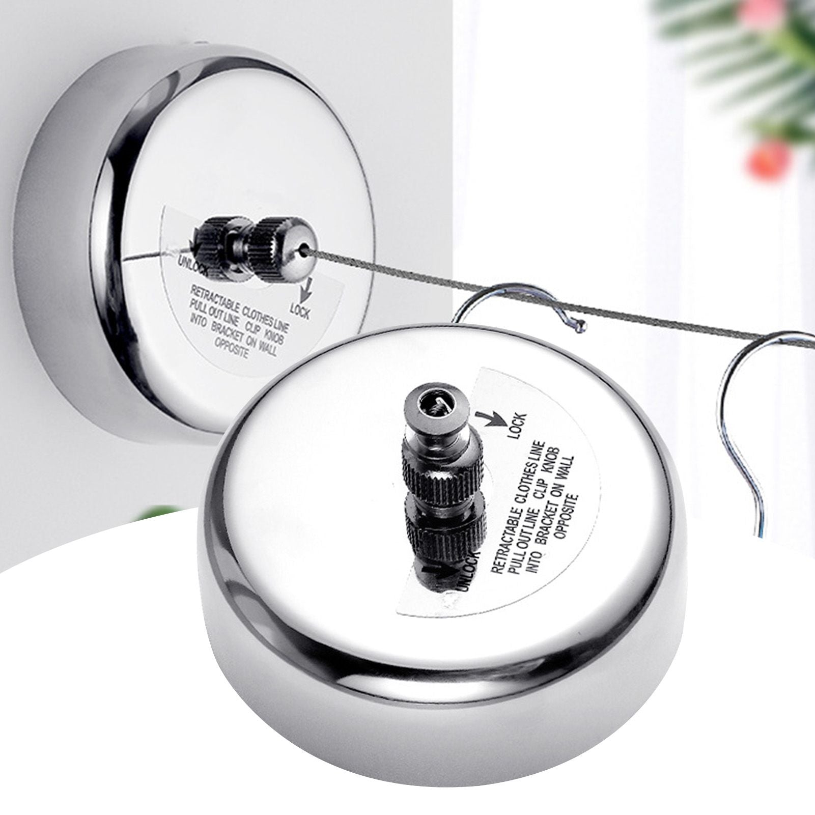 Retractable Clothesline 2.8m Stainless Steel Strong Bearing Rust Corrosion Resistant Telescopic Clothes V1294-YM0512-3117220281111