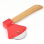 Pizza Knife 430 Steel PP Bamboo Handle Ergonomically Round Axe Pizza Cutter for Home Restaurants Red V1294-YM0512-3118220249312