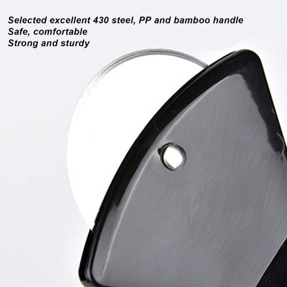 Pizza Knife 430 Steel PP Bamboo Handle Ergonomically Round Axe Pizza Cutter for Home Restaurants Red V1294-YM0512-3118220249312