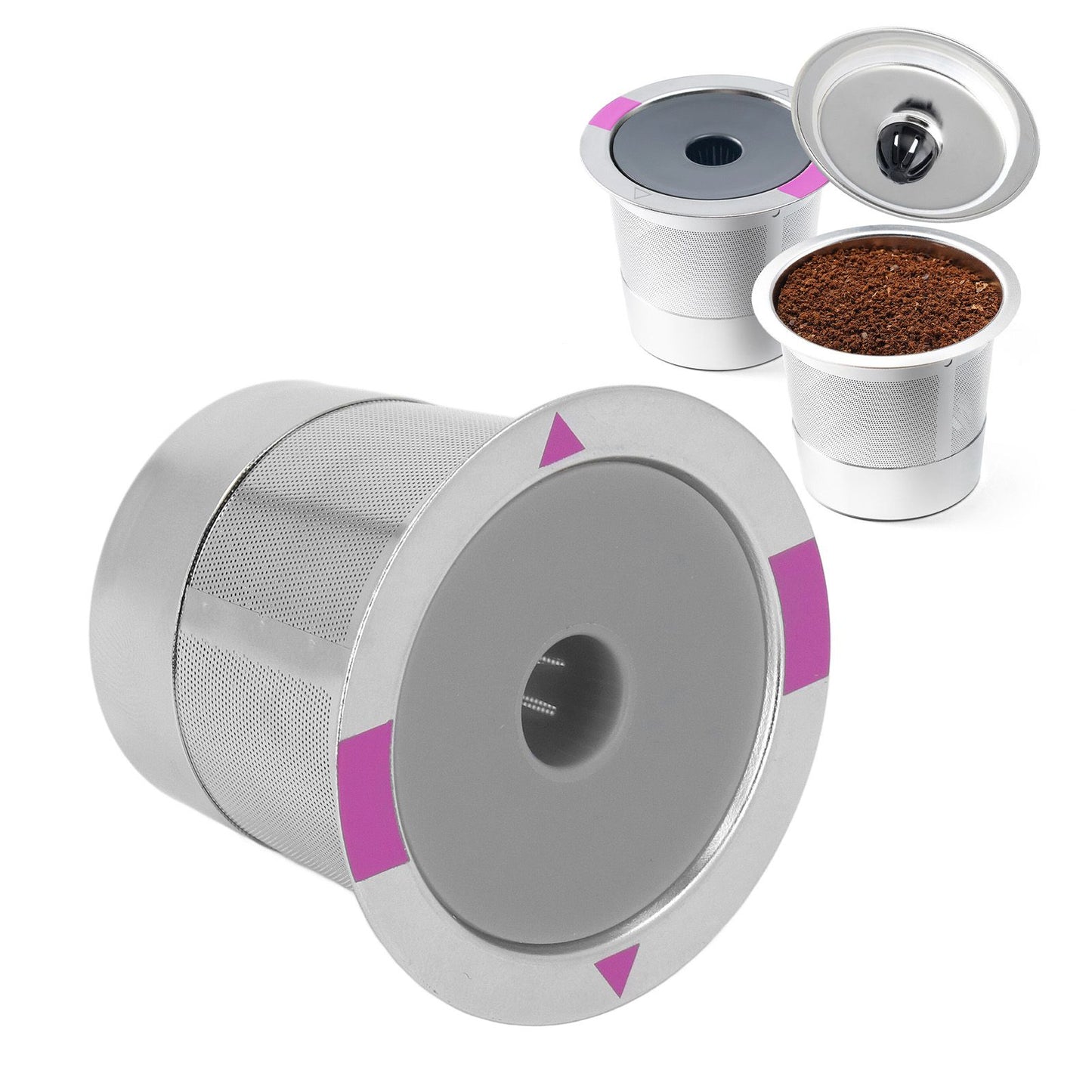 Metal Coffee Pod Stainless Steel Reusable Refillable Filter Cup Single for Coffee Maker V1294-YM0512-3118220252911