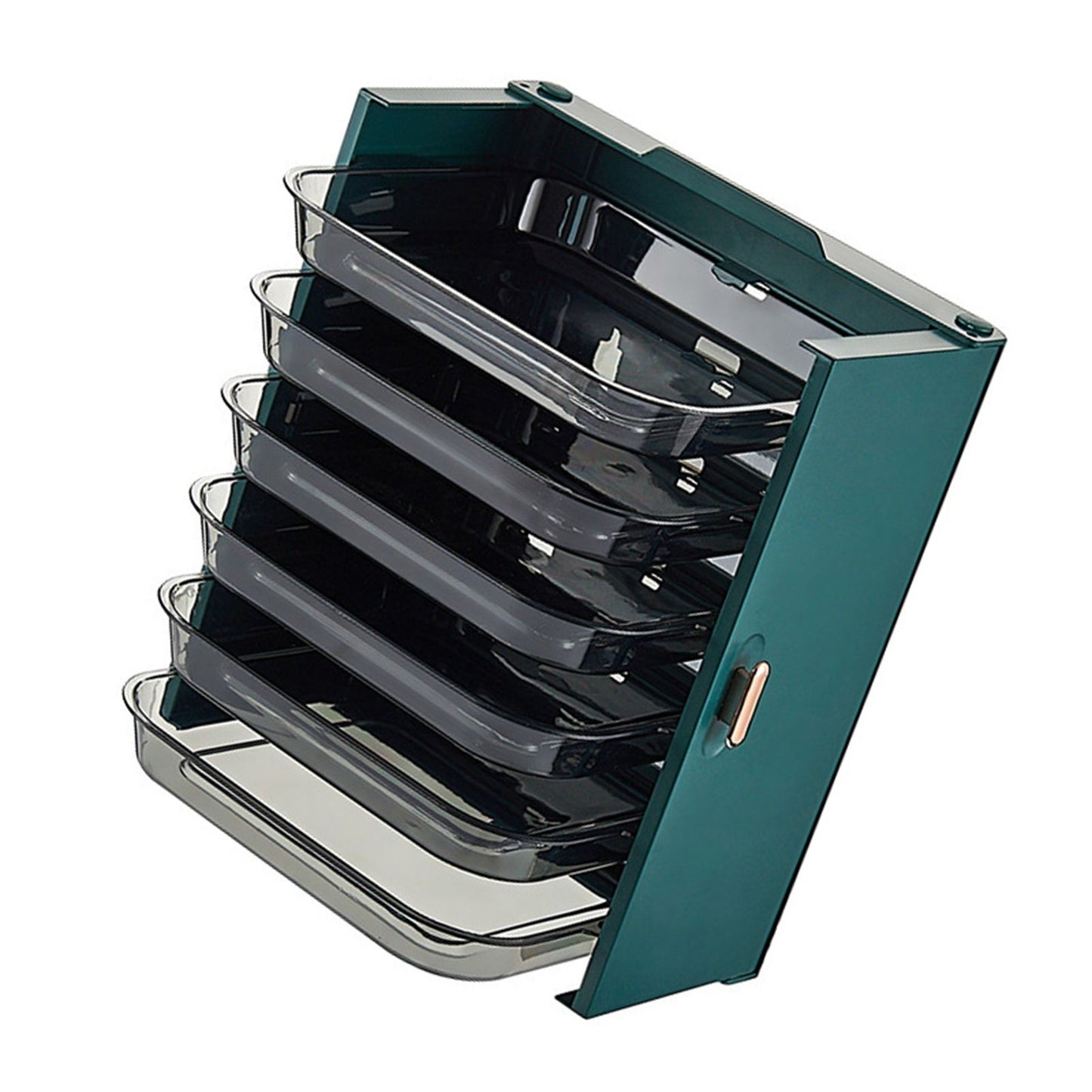 Kitchen Side Dishes Punch Free Foldable PET 6 Layers Wall Mounted Organization Rack Cooking Plates Storage V1294-YM0512-3118220256612