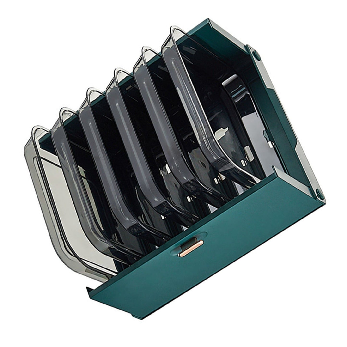 Kitchen Side Dishes Punch Free Foldable PET 6 Layers Wall Mounted Organization Rack Cooking Plates Storage V1294-YM0512-3118220256612