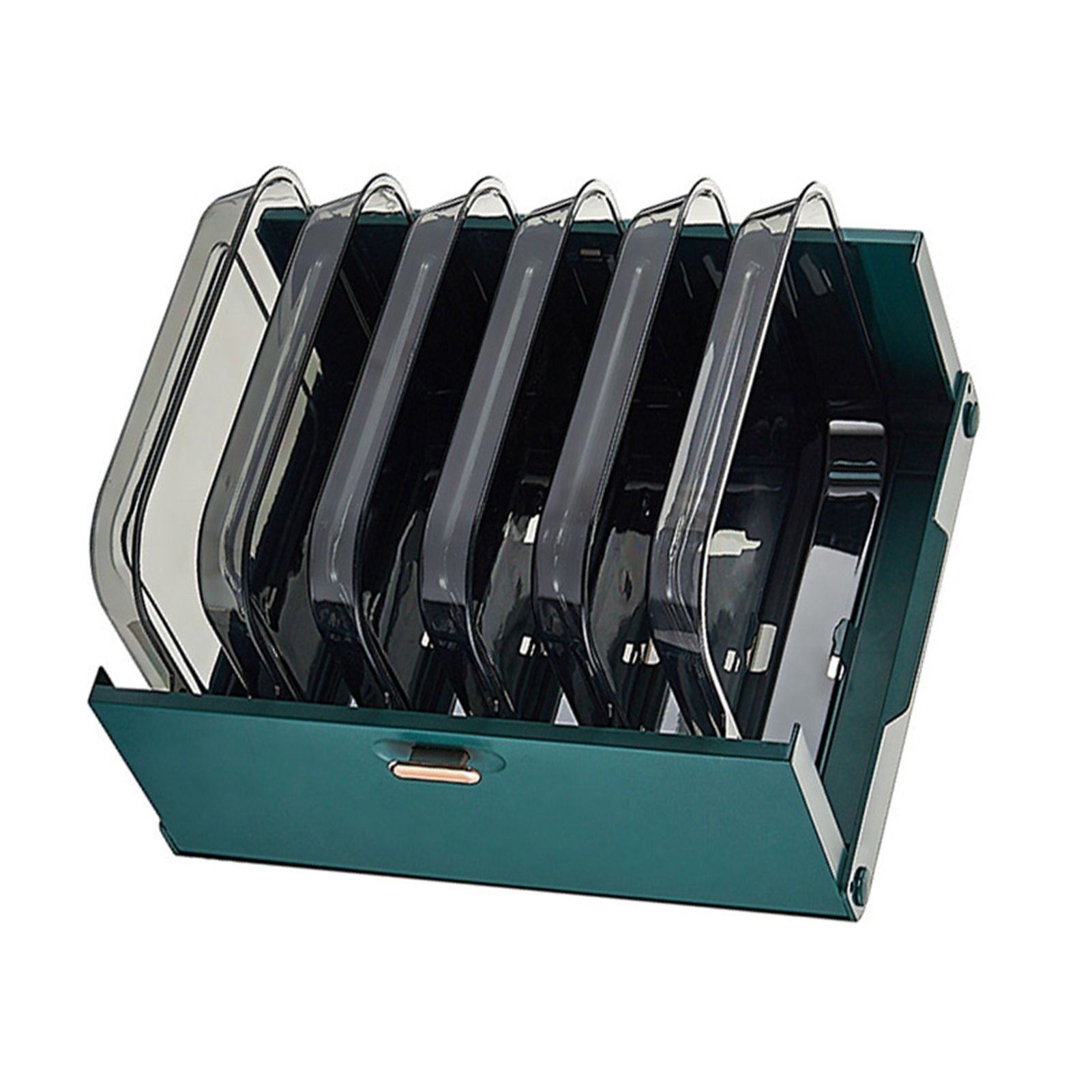 Kitchen Side Dishes Punch Free Foldable PET 6 Layers Wall Mounted Organization Rack Cooking Plates Storage V1294-YM0512-3118220256612