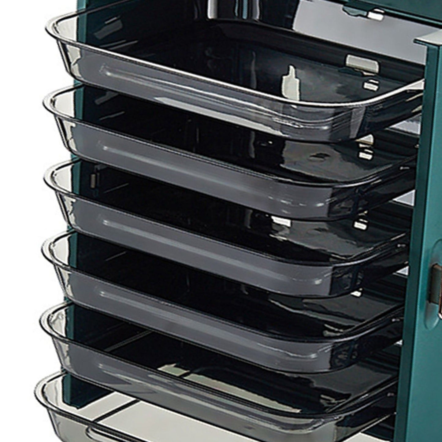 Kitchen Side Dishes Punch Free Foldable PET 6 Layers Wall Mounted Organization Rack Cooking Plates Storage V1294-YM0512-3118220256612