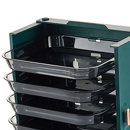Kitchen Side Dishes Punch Free Foldable PET 6 Layers Wall Mounted Organization Rack Cooking Plates Storage V1294-YM0512-3118220256612