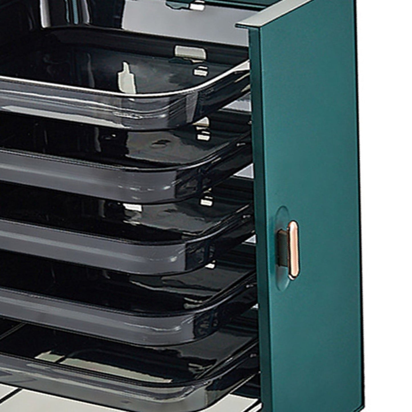 Kitchen Side Dishes Punch Free Foldable PET 6 Layers Wall Mounted Organization Rack Cooking Plates Storage V1294-YM0512-3118220256612