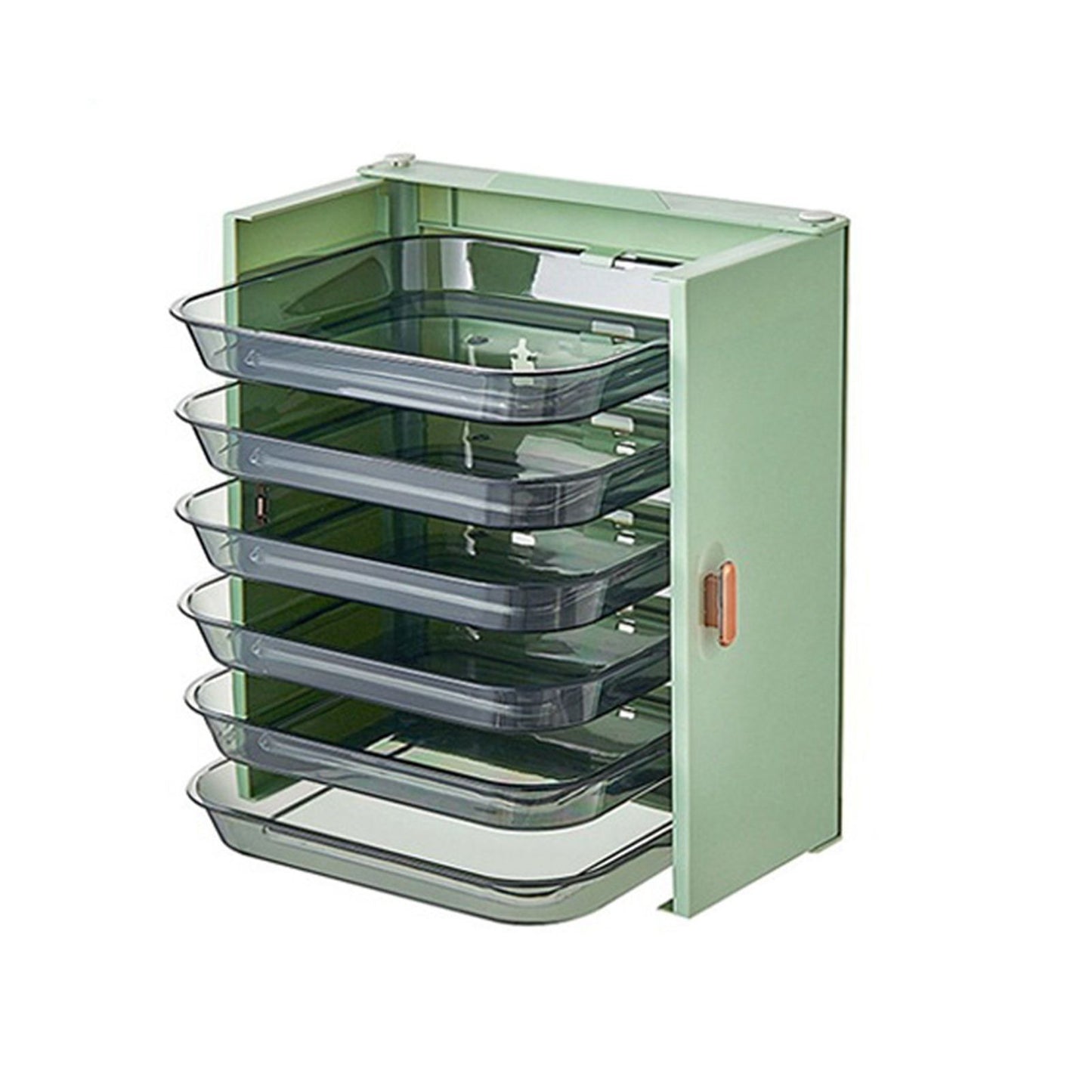 Kitchen Side Dishes Punch Free Foldable PET 6 Layers Wall Mounted Organization Rack Cooking Plates Storage V1294-YM0512-3118220256613