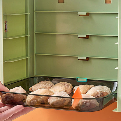 Kitchen Side Dishes Punch Free Foldable PET 6 Layers Wall Mounted Organization Rack Cooking Plates Storage V1294-YM0512-3118220256613