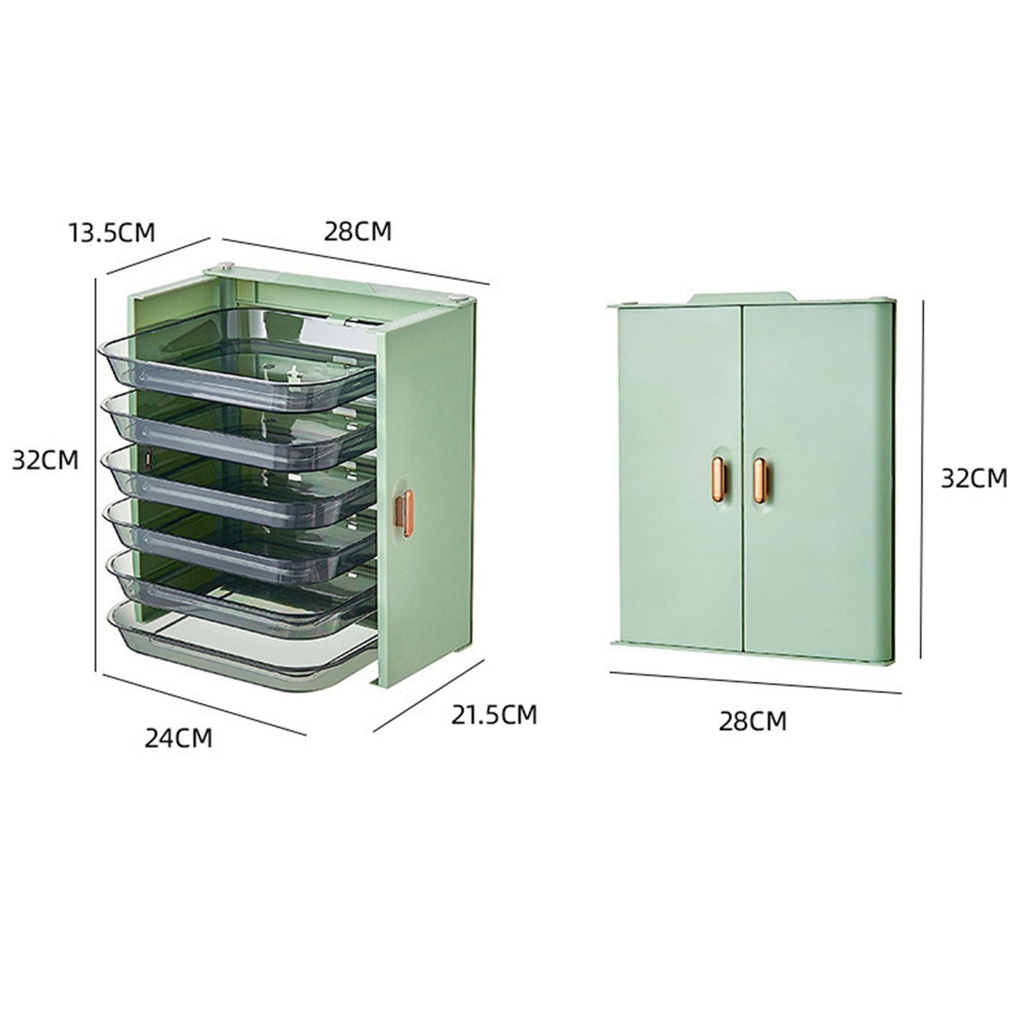 Kitchen Side Dishes Punch Free Foldable PET 6 Layers Wall Mounted Organization Rack Cooking Plates Storage V1294-YM0512-3118220256613