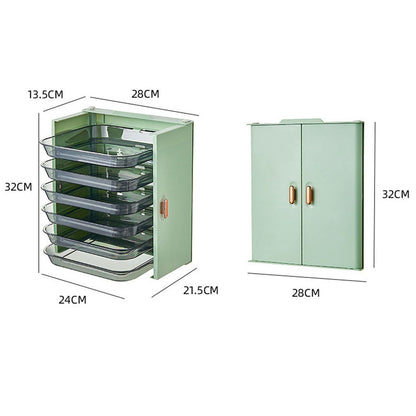 Kitchen Side Dishes Punch Free Foldable PET 6 Layers Wall Mounted Organization Rack Cooking Plates Storage V1294-YM0512-3118220256613