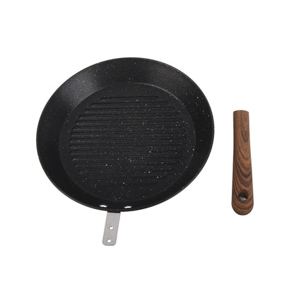 Round Grill Pan Universal Non Stick Multifunctional Flat Bottom Frying Pan for Breakfast V1294-YM0512-3118220257711