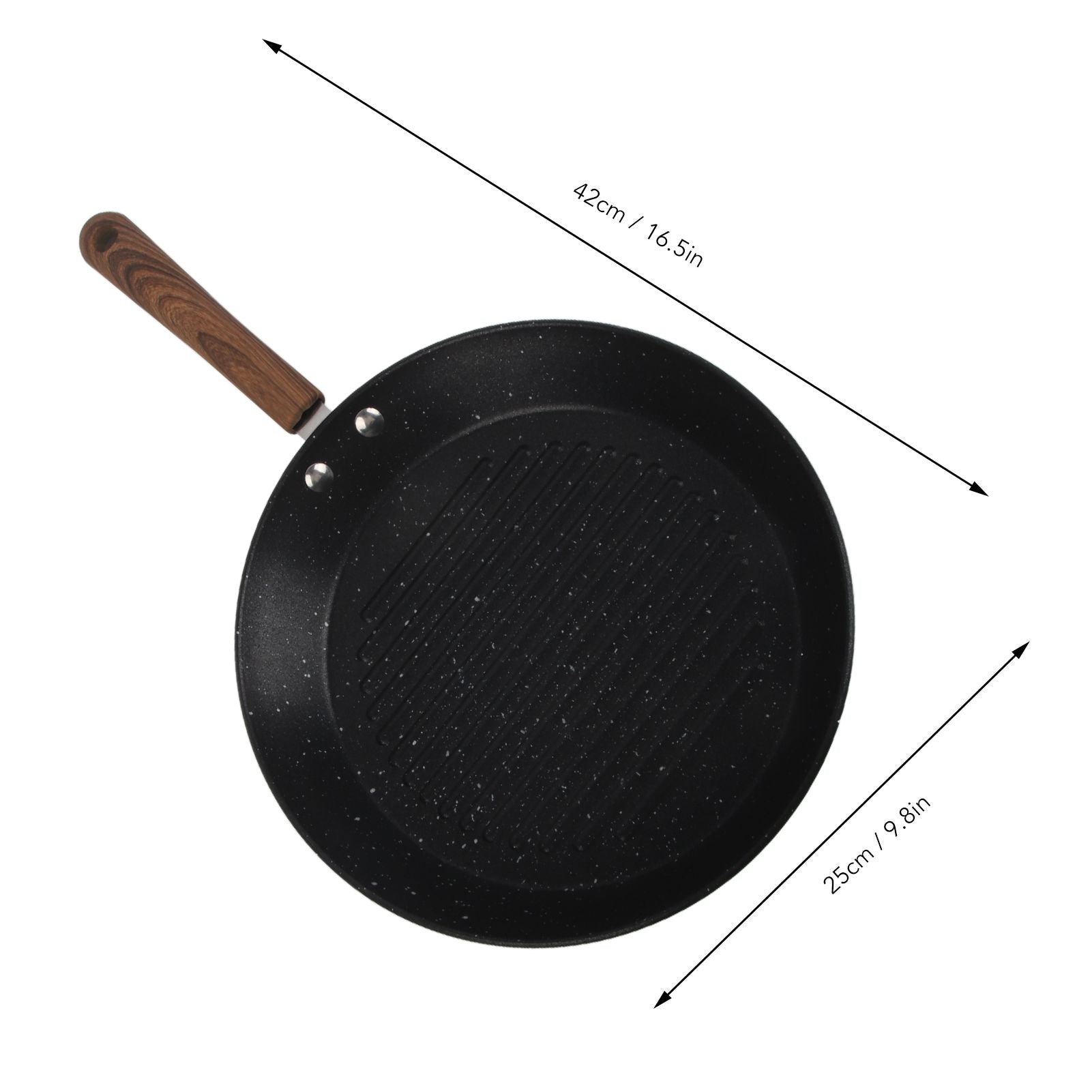 Round Grill Pan Universal Non Stick Multifunctional Flat Bottom Frying Pan for Breakfast V1294-YM0512-3118220257711