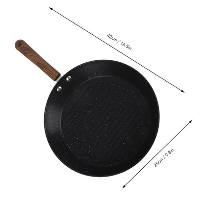 Round Grill Pan Universal Non Stick Multifunctional Flat Bottom Frying Pan for Breakfast V1294-YM0512-3118220257711