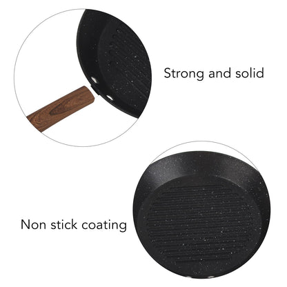 Round Grill Pan Universal Non Stick Multifunctional Flat Bottom Frying Pan for Breakfast V1294-YM0512-3118220257711