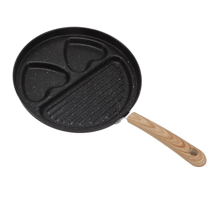 Egg Steak Divided Frying Pan 3 in 1 Multifunctional Prevent Stick Egg Beef Steak Cooker Pan for Home V1294-YM0512-3118220257811