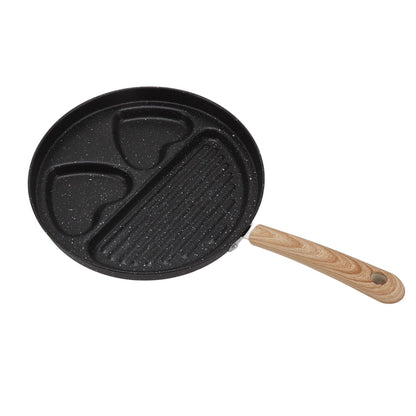 Egg Steak Divided Frying Pan 3 in 1 Multifunctional Prevent Stick Egg Beef Steak Cooker Pan for Home V1294-YM0512-3118220257811