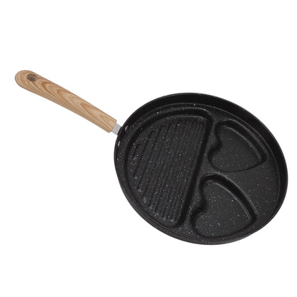 Egg Steak Divided Frying Pan 3 in 1 Multifunctional Prevent Stick Egg Beef Steak Cooker Pan for Home V1294-YM0512-3118220257811