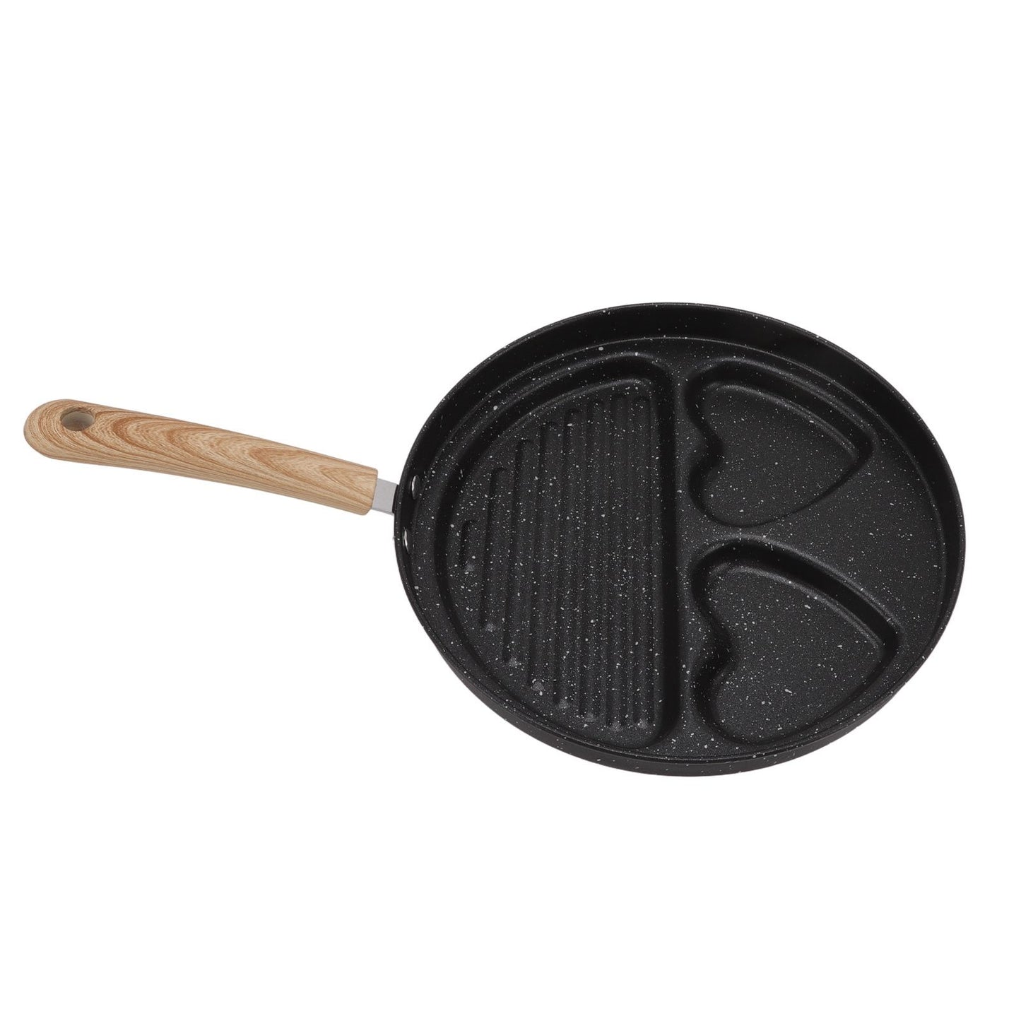 Egg Steak Divided Frying Pan 3 in 1 Multifunctional Prevent Stick Egg Beef Steak Cooker Pan for Home V1294-YM0512-3118220257811