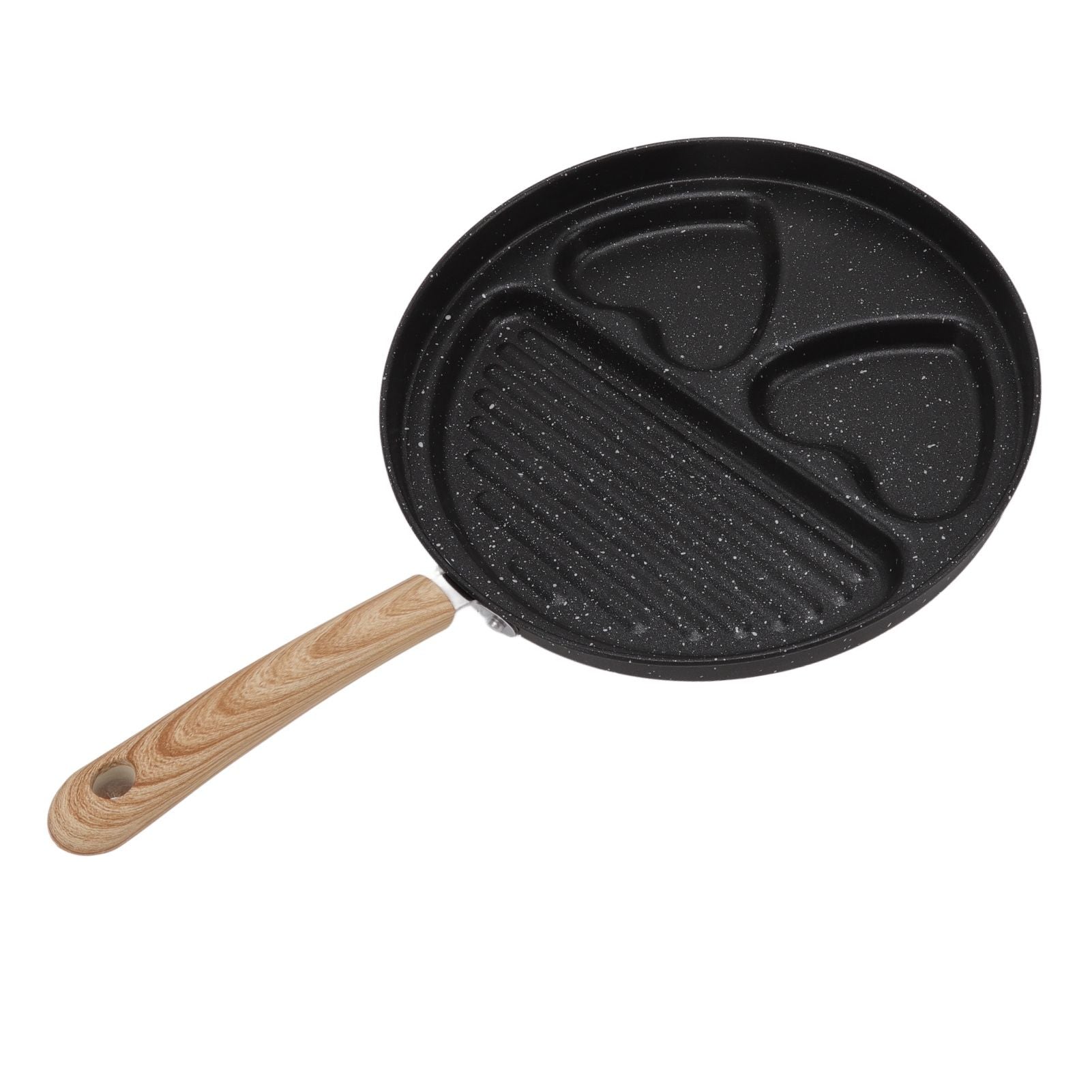 Egg Steak Divided Frying Pan 3 in 1 Multifunctional Prevent Stick Egg Beef Steak Cooker Pan for Home V1294-YM0512-3118220257811