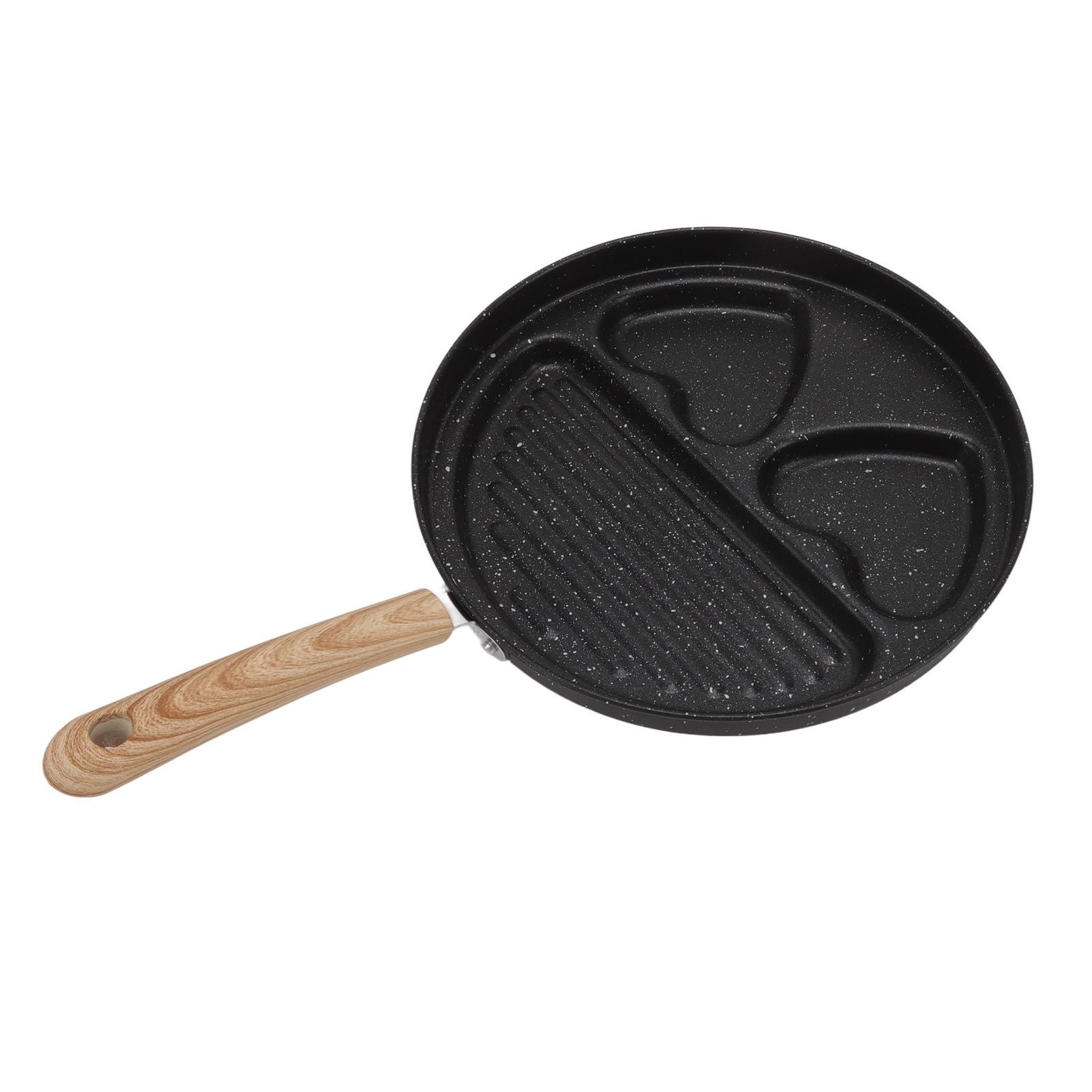 Egg Steak Divided Frying Pan 3 in 1 Multifunctional Prevent Stick Egg Beef Steak Cooker Pan for Home V1294-YM0512-3118220257811