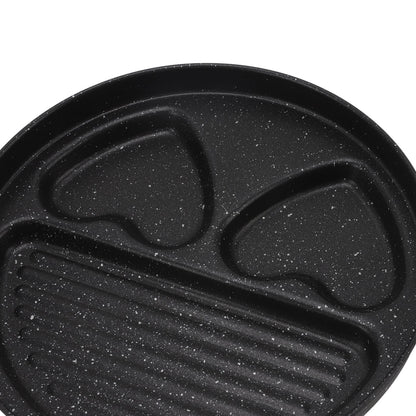 Egg Steak Divided Frying Pan 3 in 1 Multifunctional Prevent Stick Egg Beef Steak Cooker Pan for Home V1294-YM0512-3118220257811