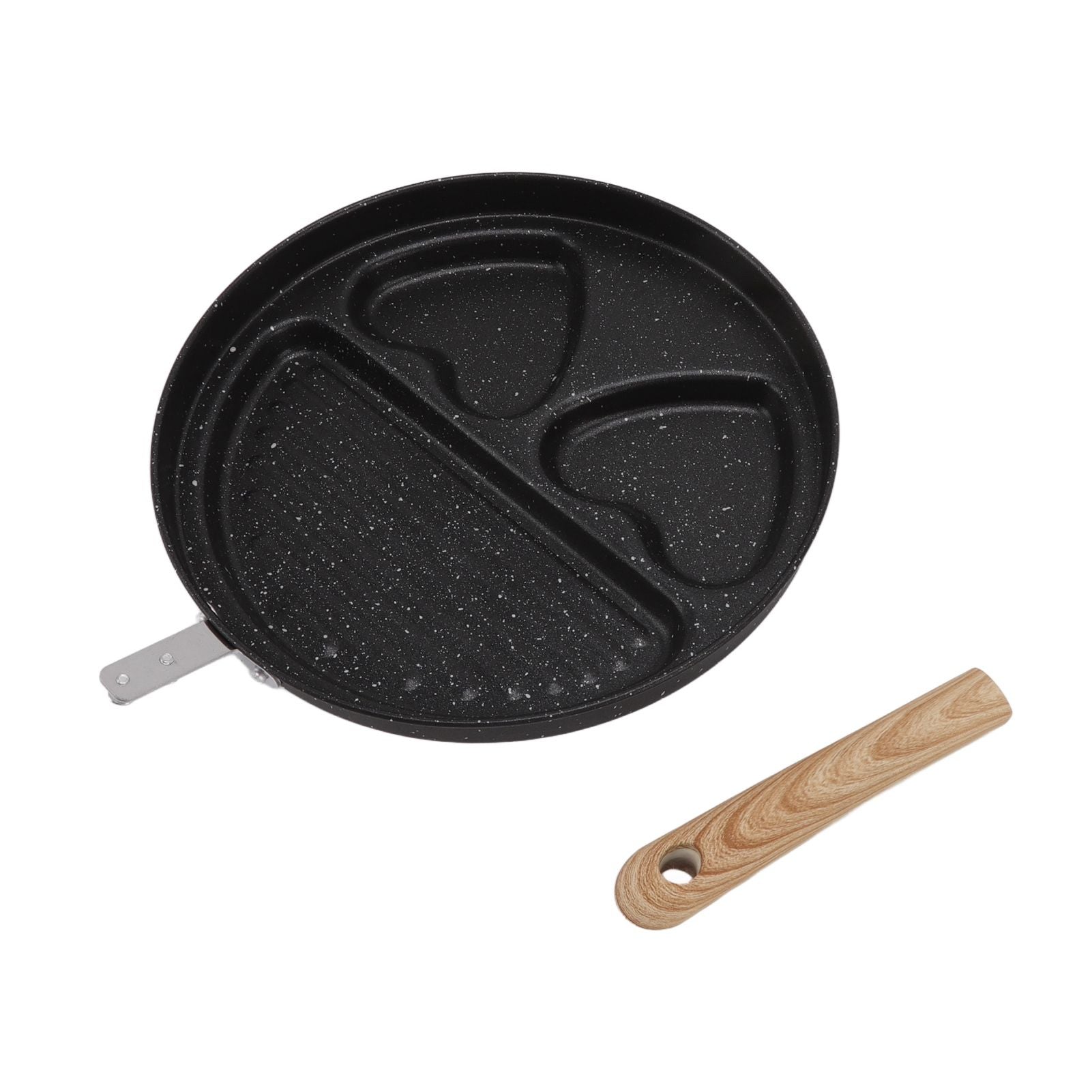 Egg Steak Divided Frying Pan 3 in 1 Multifunctional Prevent Stick Egg Beef Steak Cooker Pan for Home V1294-YM0512-3118220257811