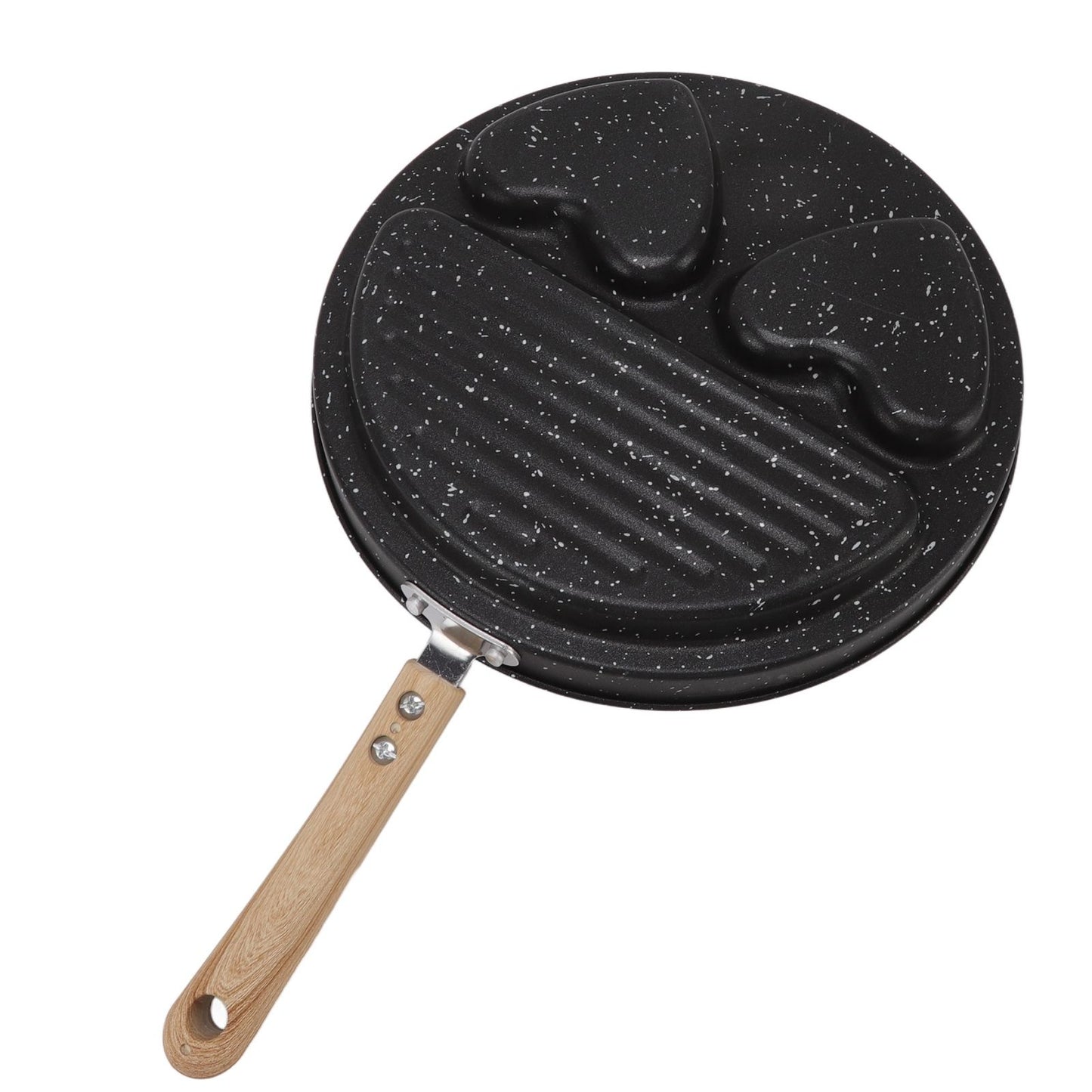 Egg Steak Divided Frying Pan 3 in 1 Multifunctional Prevent Stick Egg Beef Steak Cooker Pan for Home V1294-YM0512-3118220257811