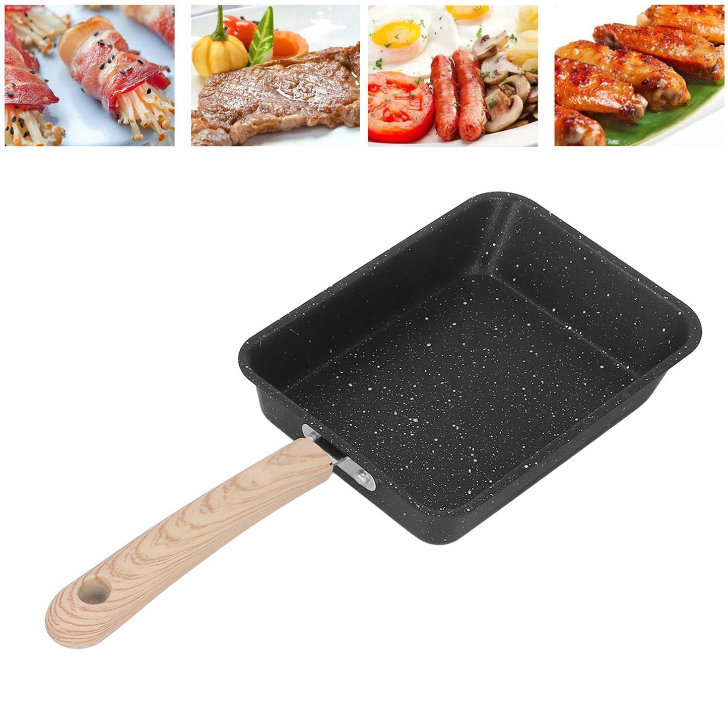 Frying Pan Iron Non Stick Coating Square Thick Multifunction Japanese Omelette Pan for Home Kitchen Tool V1294-YM0512-3118220258011