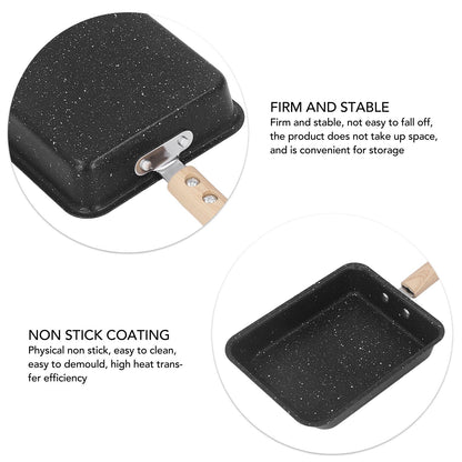 Frying Pan Iron Non Stick Coating Square Thick Multifunction Japanese Omelette Pan for Home Kitchen Tool V1294-YM0512-3118220258011