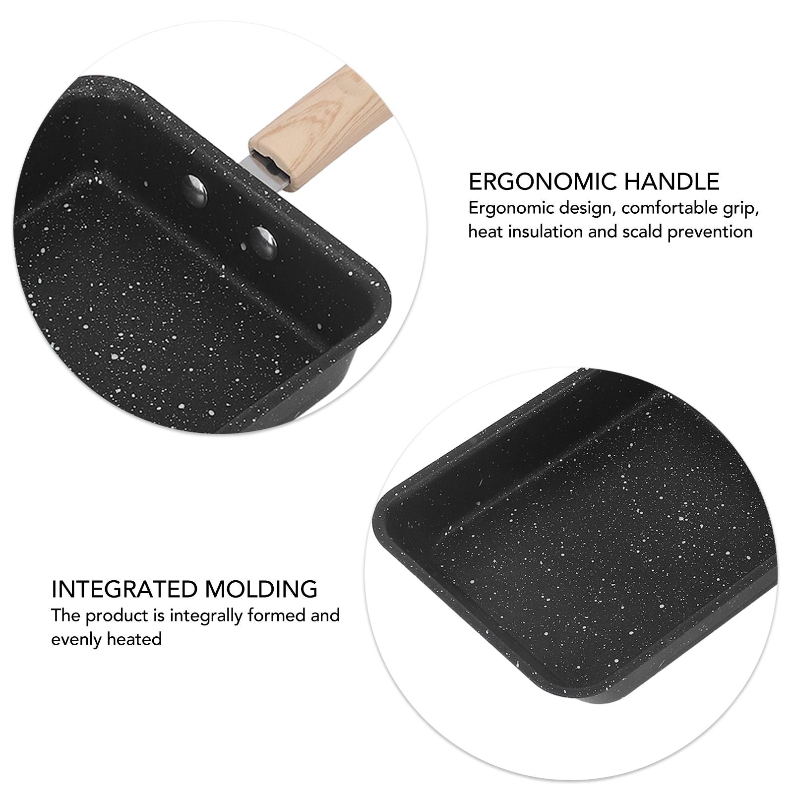 Frying Pan Iron Non Stick Coating Square Thick Multifunction Japanese Omelette Pan for Home Kitchen Tool V1294-YM0512-3118220258011
