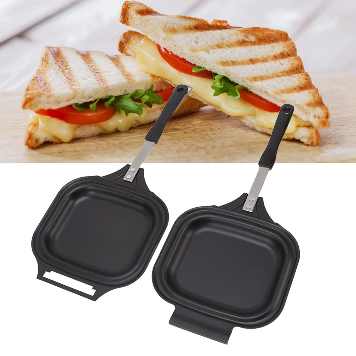 Frying Pan Even Heating Easy Cleaning Double Sided Iron Pancake Pan for Restaurants Home V1294-YM0512-3118220259111