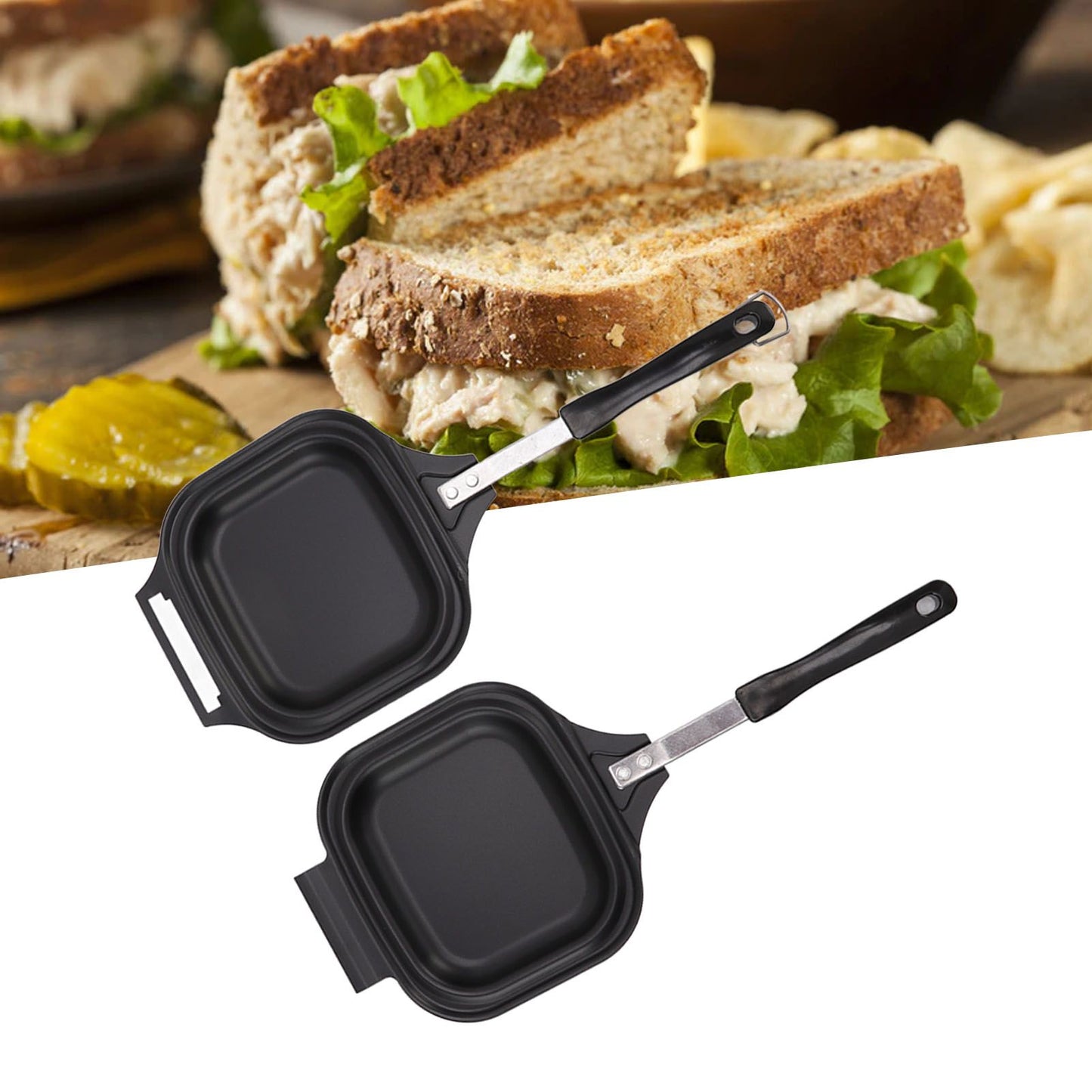 Frying Pan Even Heating Easy Cleaning Double Sided Iron Pancake Pan for Restaurants Home V1294-YM0512-3118220259111