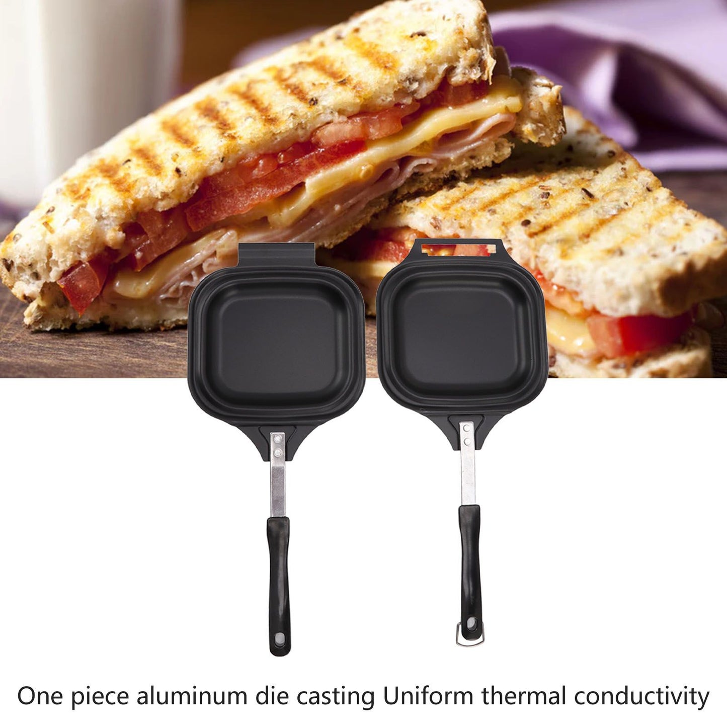 Frying Pan Even Heating Easy Cleaning Double Sided Iron Pancake Pan for Restaurants Home V1294-YM0512-3118220259111