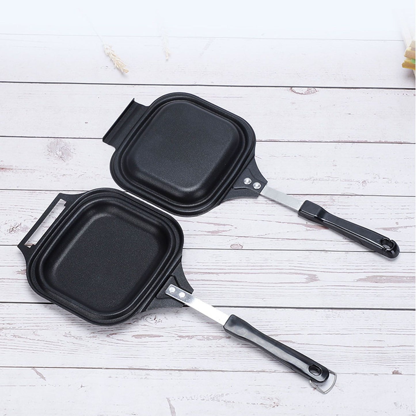 Frying Pan Even Heating Easy Cleaning Double Sided Iron Pancake Pan for Restaurants Home V1294-YM0512-3118220259111