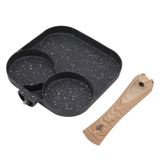 3 in 1 Breakfast Pan Prevents Stick Heat Resistant Divided Grill Frying Pan for Gas Stove Induction Cooker V1294-YM0512-3118220259311