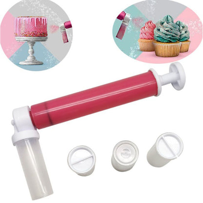 Manual Cake Airbrush Multipurpose Cake Decorating Airbrush with 4 Empty Bottles for Bakery Decoration V1294-YM0512-3118220259711