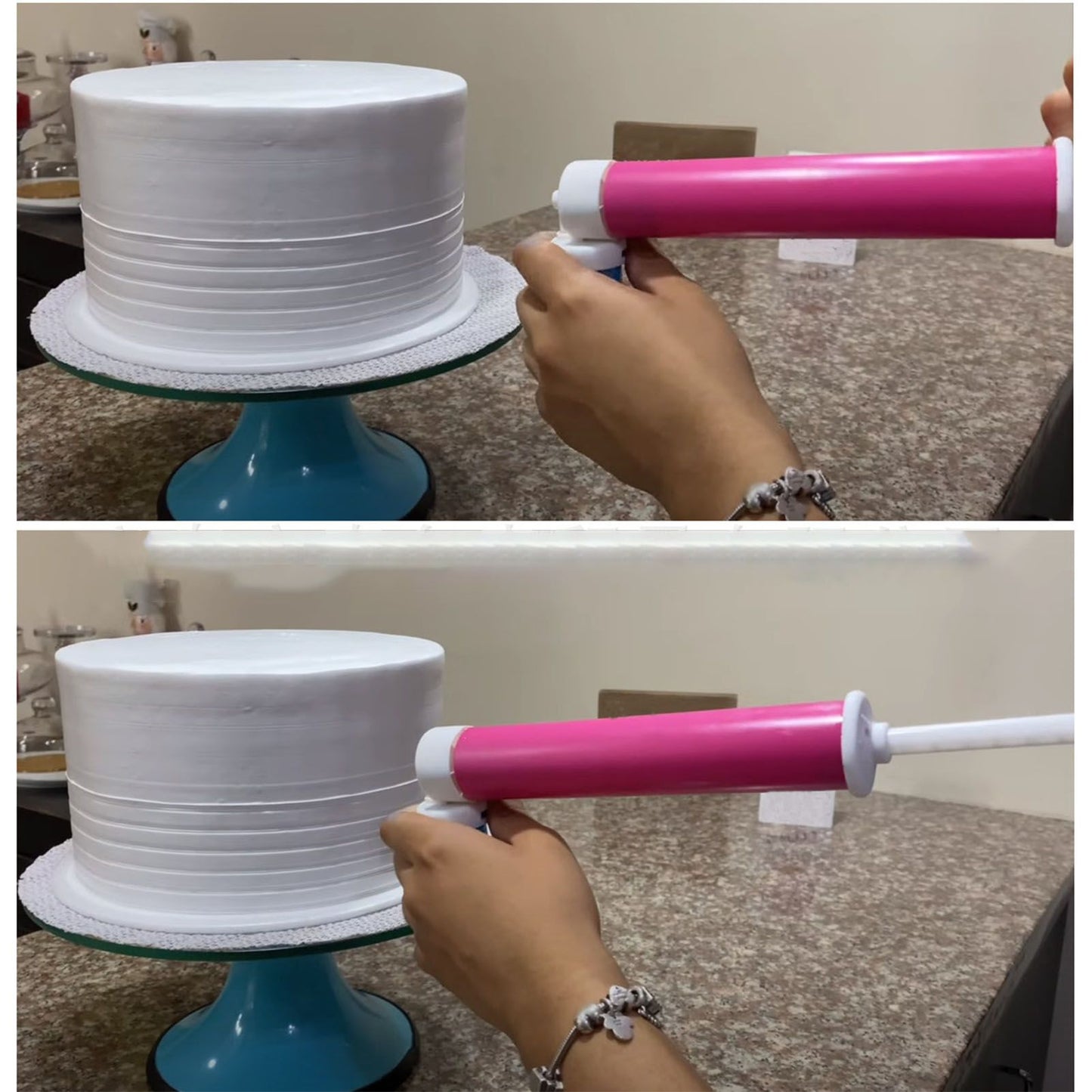 Manual Cake Airbrush Multipurpose Cake Decorating Airbrush with 4 Empty Bottles for Bakery Decoration V1294-YM0512-3118220259711