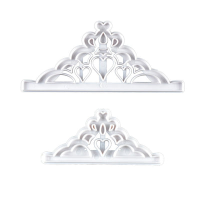2 Pcs Crown Cutters Set Princess Crown Mold Tiara Cutter Cake Decorating Mold for DIY Birthday Party Dinner V1294-YM0512-3118220261211
