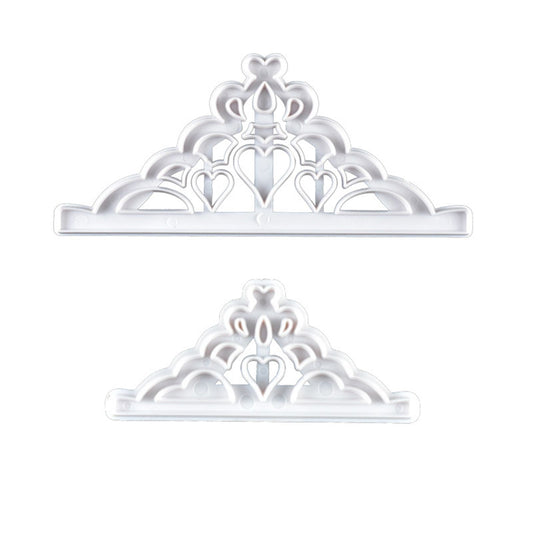 2 Pcs Crown Cutters Set Princess Crown Mold Tiara Cutter Cake Decorating Mold for DIY Birthday Party Dinner V1294-YM0512-3118220261211