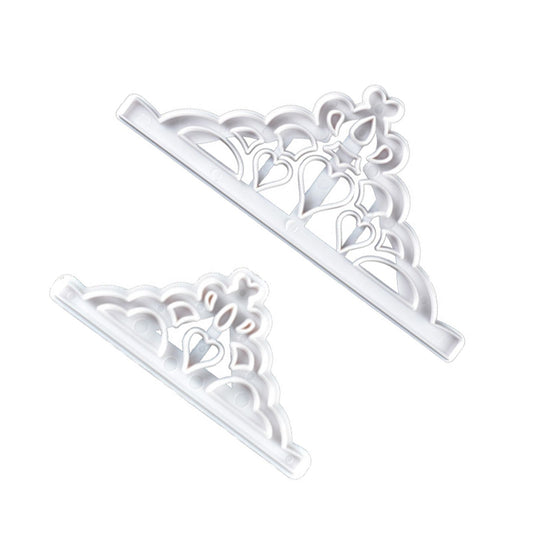 2 Pcs Crown Cutters Set Princess Crown Mold Tiara Cutter Cake Decorating Mold for DIY Birthday Party Dinner V1294-YM0512-3118220261211